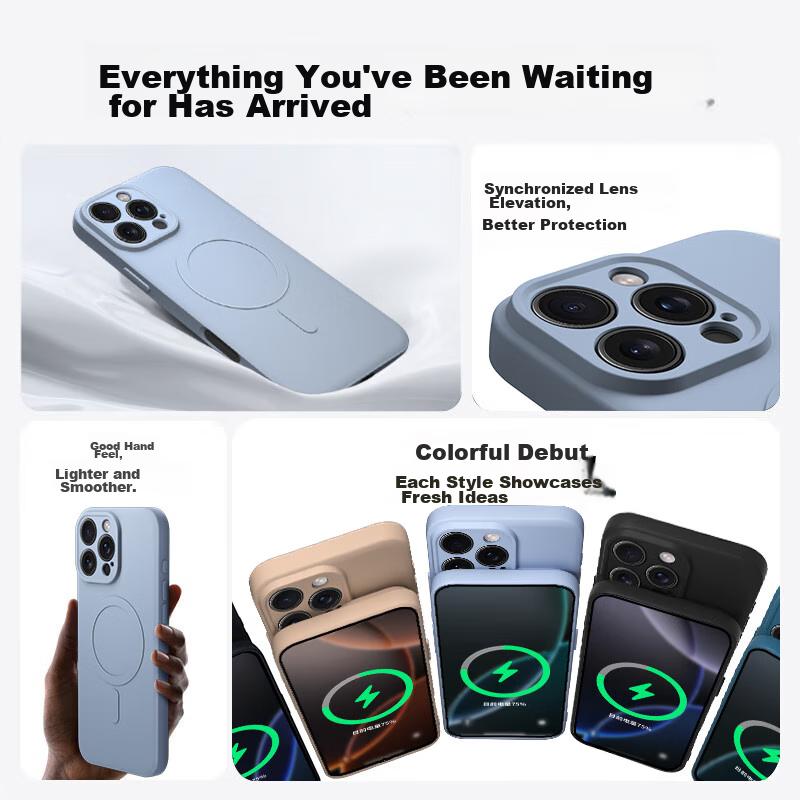 IPhone 16 Pro Max Case, Apple 16 Pro Max Protective Cover, Skin-Friendly Silicone Magnetic Full-Coverage Soft Protective Case, Ivory White