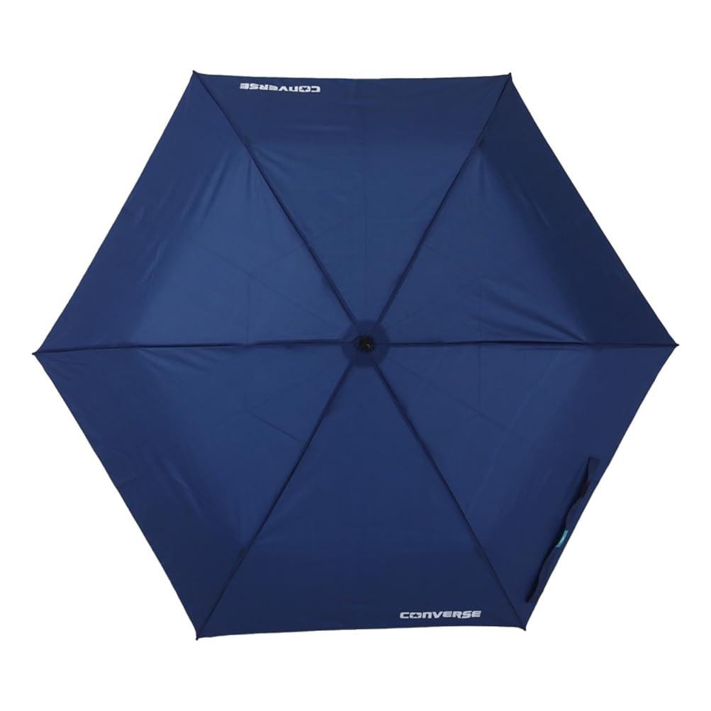 Ogawa Converse Kids' Folding Umbrella, Manual Open, 55cm, 6 Ribs, Navy, Solid Color, One-Point Logo, Antibacterial Handle, Water-Repellent, 20351