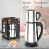 Electric Turkish Kettle Set Double Layer Hot Water Kettle Stainless Steel Coffee Pot Versatile Tea Brewing Tools Tea Kettle