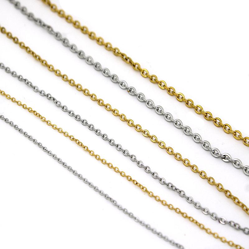 5-2Meter Stainless Steel Cable Chain Bulk Gold 1/1.5/2/3mm Link Chains Necklace Pendant Bracelet DIY Jewelry Making Accessories
