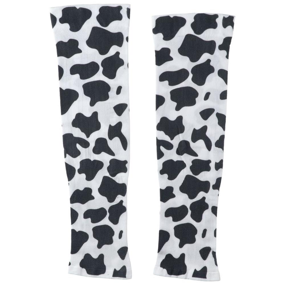 1Pair UV Resistant Sleeve Cover Cow Pattern Ice Sleeves Durable Ice Silk Sleeves  Outdoor