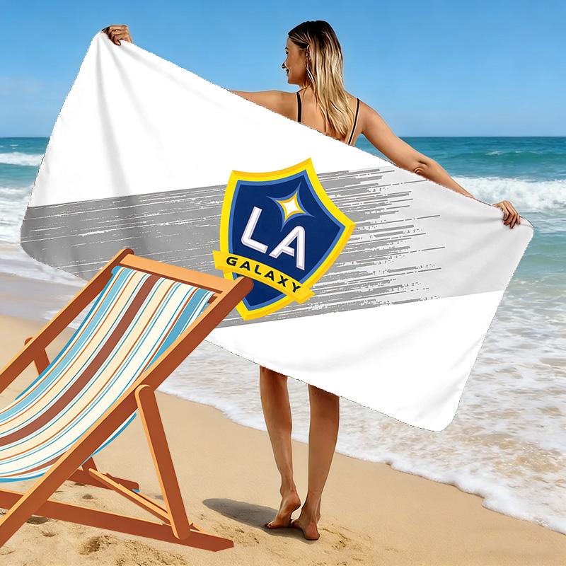 LA Galaxy Aufdruck Strandtuch, Großes Weiches Schnelltrocknendes Handtuch für Strand Camping Schwimmen