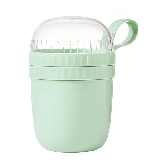 Portable Breakfast Cups Stainless Steel Lunch Cup Double-Layer Insulated Food Jar with Spoon Leakproof Travel Salad Container for Soup Salad