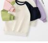 Jungen-Sweatshirt mit Raglanärmeln und Rundhalsausschnitt in Colorblock-Optik – Dickes Material, Frühlings-/Herbst-Stil, individuelle Logo-Option, Freizeitkleidung
