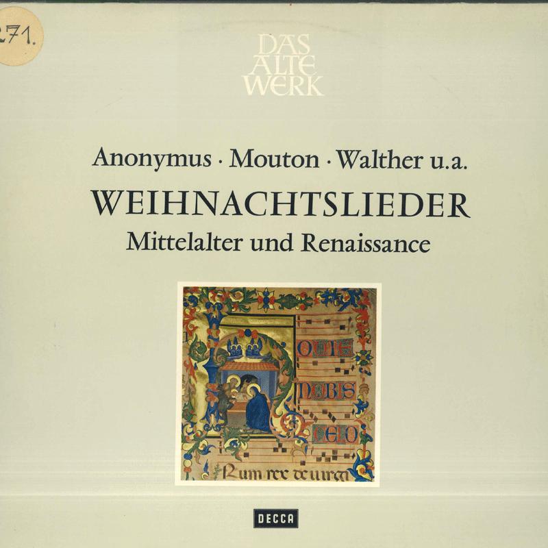 LP Record GRAYSTON BURGESS PURCELL CONSORT O  Weihnachtslieder Aus Mittelalter Un SAWD9977B DECCA Japan Classical Used