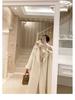 Women's Popular Off-White Mid-Length Wool Coat - Autumn/Winter Korean Style 2023.