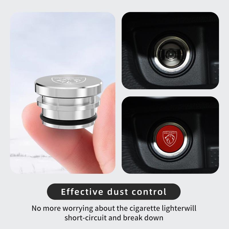 2026 Hot Car Sticker Car Cigarette Lighter Dust Cover Dustproof Decoration Cap For Peugeot 407 508 2008 5008 307 308 3008 206 20