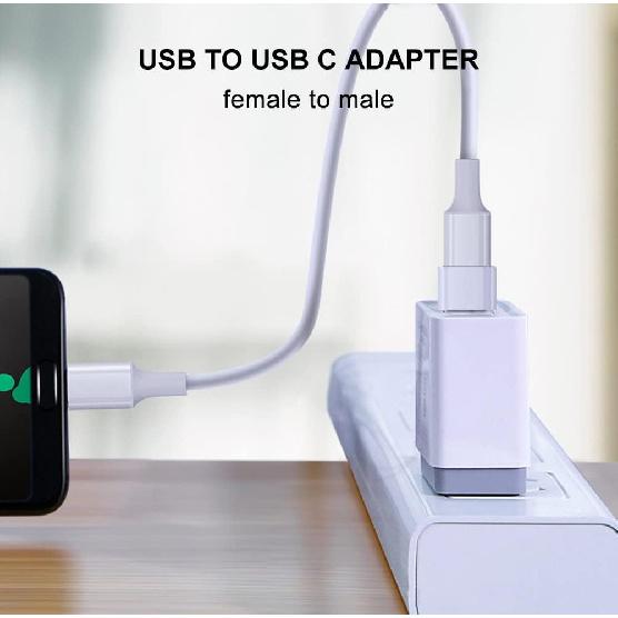 USB C to USB Adapter 4 Pack, USB Female to USB C Male OTG Adapter, USB Type C Adapter Compatible with MacBook Pro, Samsung Galaxy, Type-C Phones,
