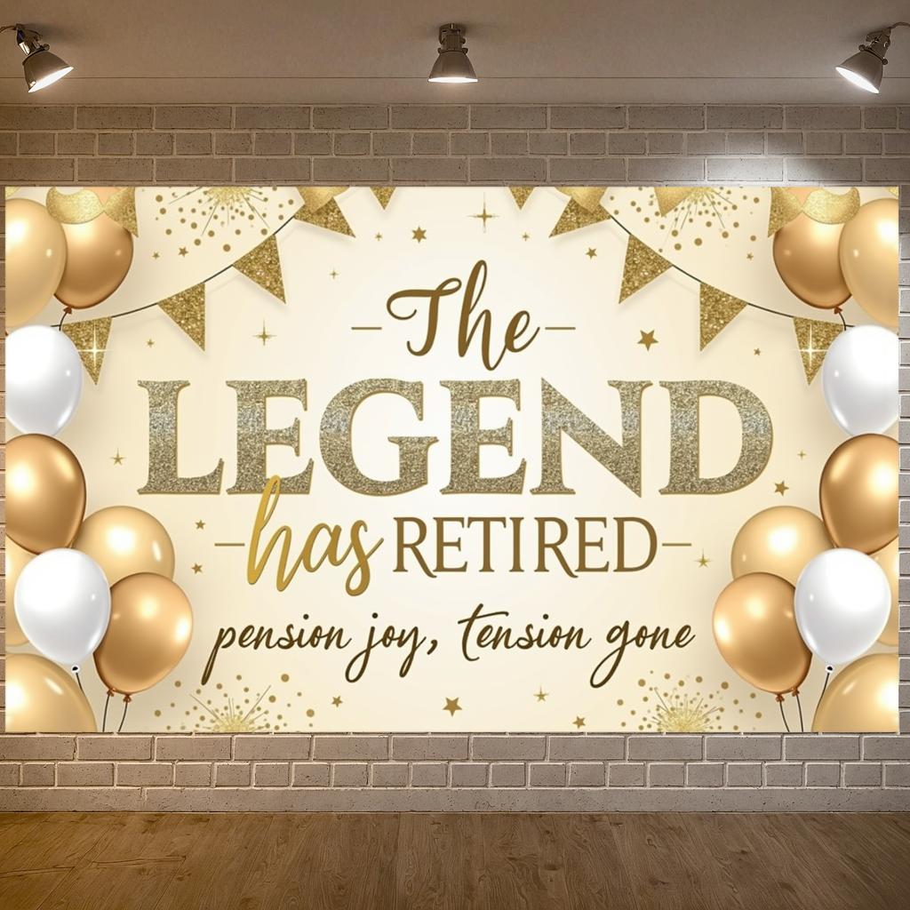 Pension Party Backdrop Elegant Joyful Retirement Backdrop Retirement Banner Sparkling Background For Happy Send-off Friends