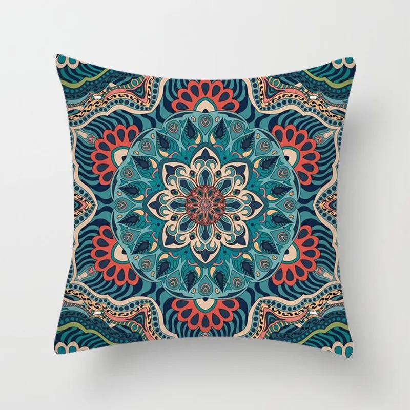 Home Decor Colorful Mandala Pattern Decorative Pillow Covers Pattern Cushion Cover Suitable For Sofa Bedroom Car Pillow Cover