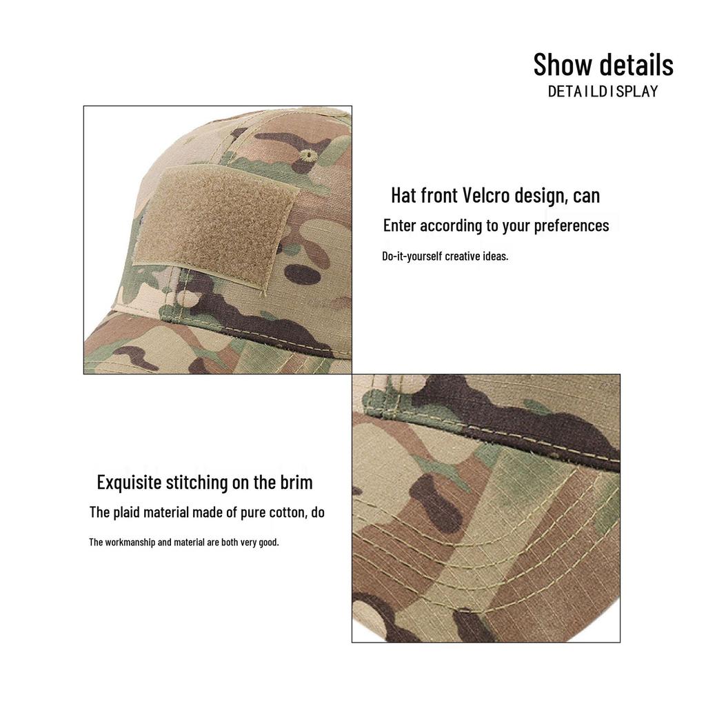 Camouflage Tactical Sunshade Hat: Python Pattern, All-Season Climbing & Training Cap with Velcro.