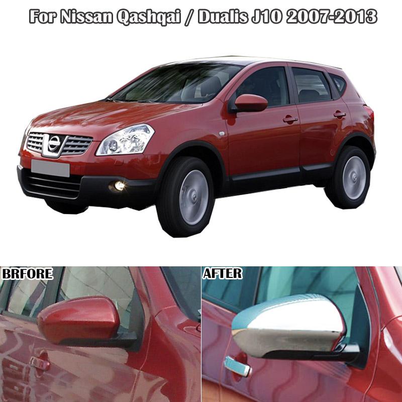 Dla Nissan Qashqai/ Dualis /+2 2007 2008 2009 2010 - 2013 Chrome boczne drzwi pokrywa lusterka wstecznego odlewnictwo wykończenie ramy