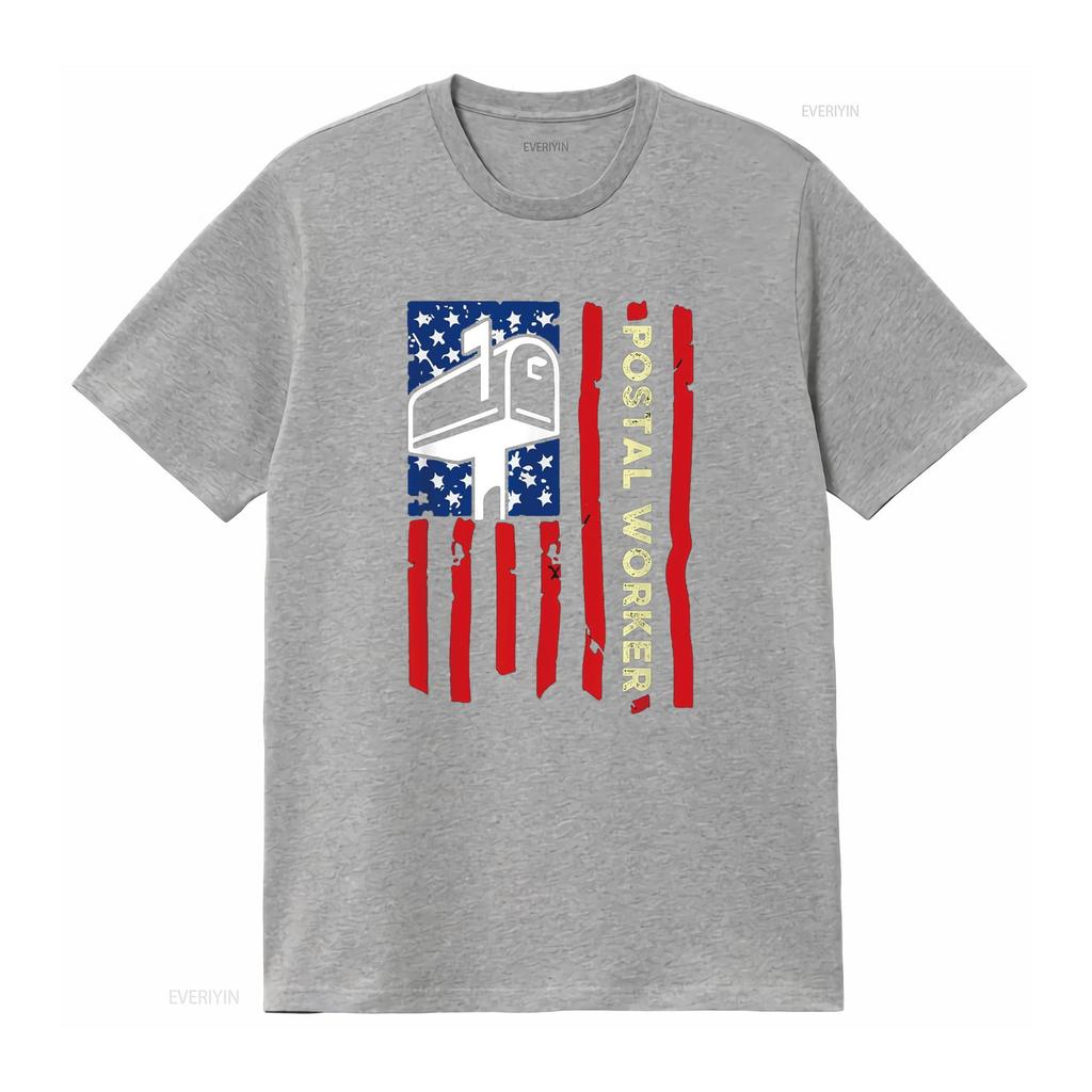 Postal Worker Patriotic US Post Mail Carrier T Shirt vintage Washed fashion Casual Stretched homme Versatile Soft