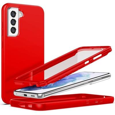 360 Case - BOOLING - for Samsung S21 FE - Full Protection - Red - Anti-Scratch