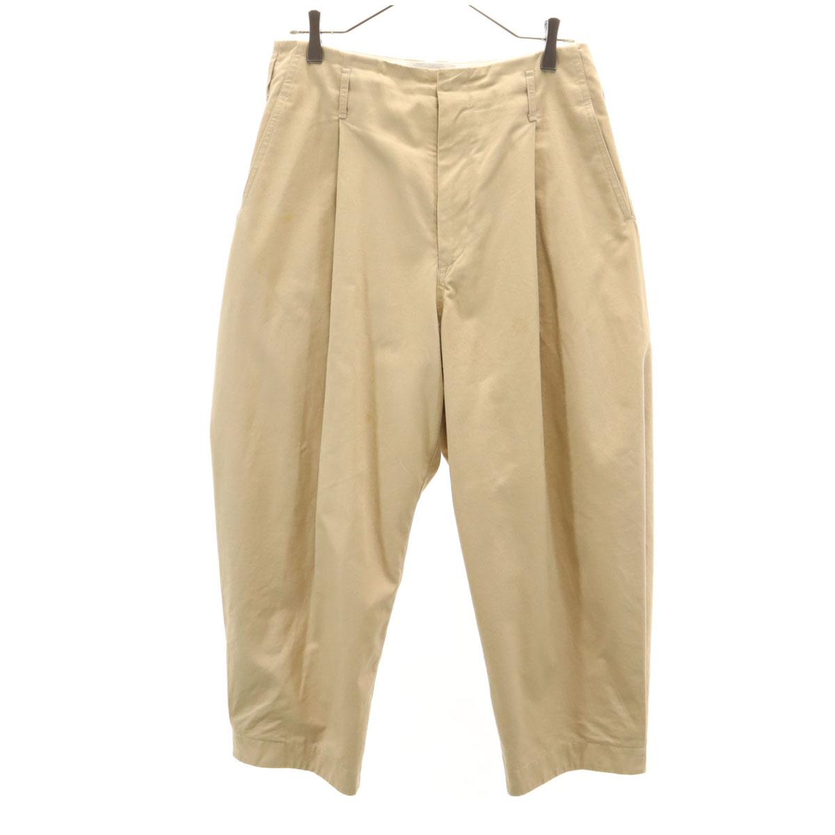 

PORT BY ARK сделано в Японии Широкие брюки со складками 2 бежевых Мужские Б/У