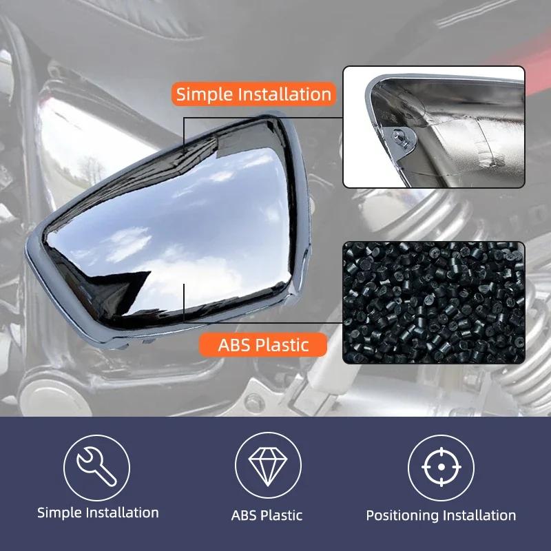 For Yamaha XV 700 750 1000 1100 Virago 1984-Up Motorcycle Chrome Battery Fairing Cover Left Right Side Protection Accessories