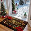 VIKAMA Merry Christmas Welcome Floor Mat Indoor Outdoor Entrance Kitchen Bedroom Bathroom Entryway Rug Happy New Year Home Decor