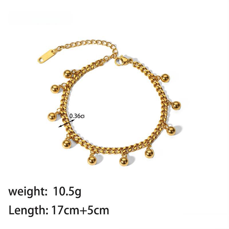 „18-karatowa złota dwuwarstwowa bransoleta typu „kubański” i płaski łańcuszek typu „wężowy” ze stali tytanowej dla kobiet”