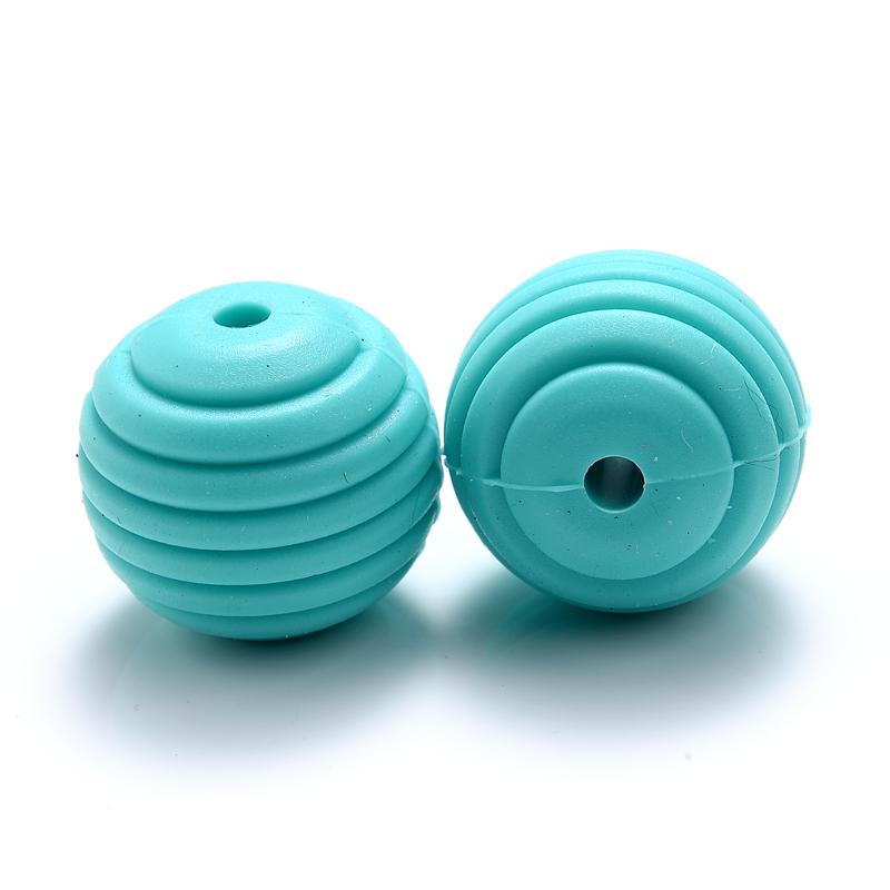 10 Stück/Los 15mm Baby-Silikonperlen Beißringe für 4-6 Monate Spiral-Lebensmittelechtes Silikon Beißring Schnuller Kette Halskette Herstellung