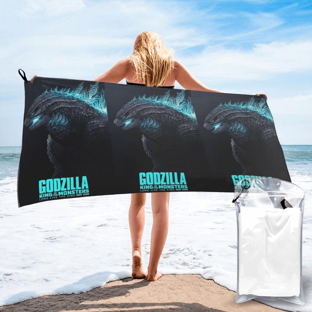 Godzillaed Minus One Half Face Movie Poster Monster King Beach Towel Soft Microfiber Quick Dry Absorbent Quick Towels For Bath
