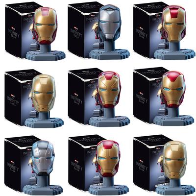9PCS Original Iron Man Helmet Mask War Machine MK16 MK42 MK85 Tony Stark DIY Can Open Close Toys Model Action Figure Assembled Gift