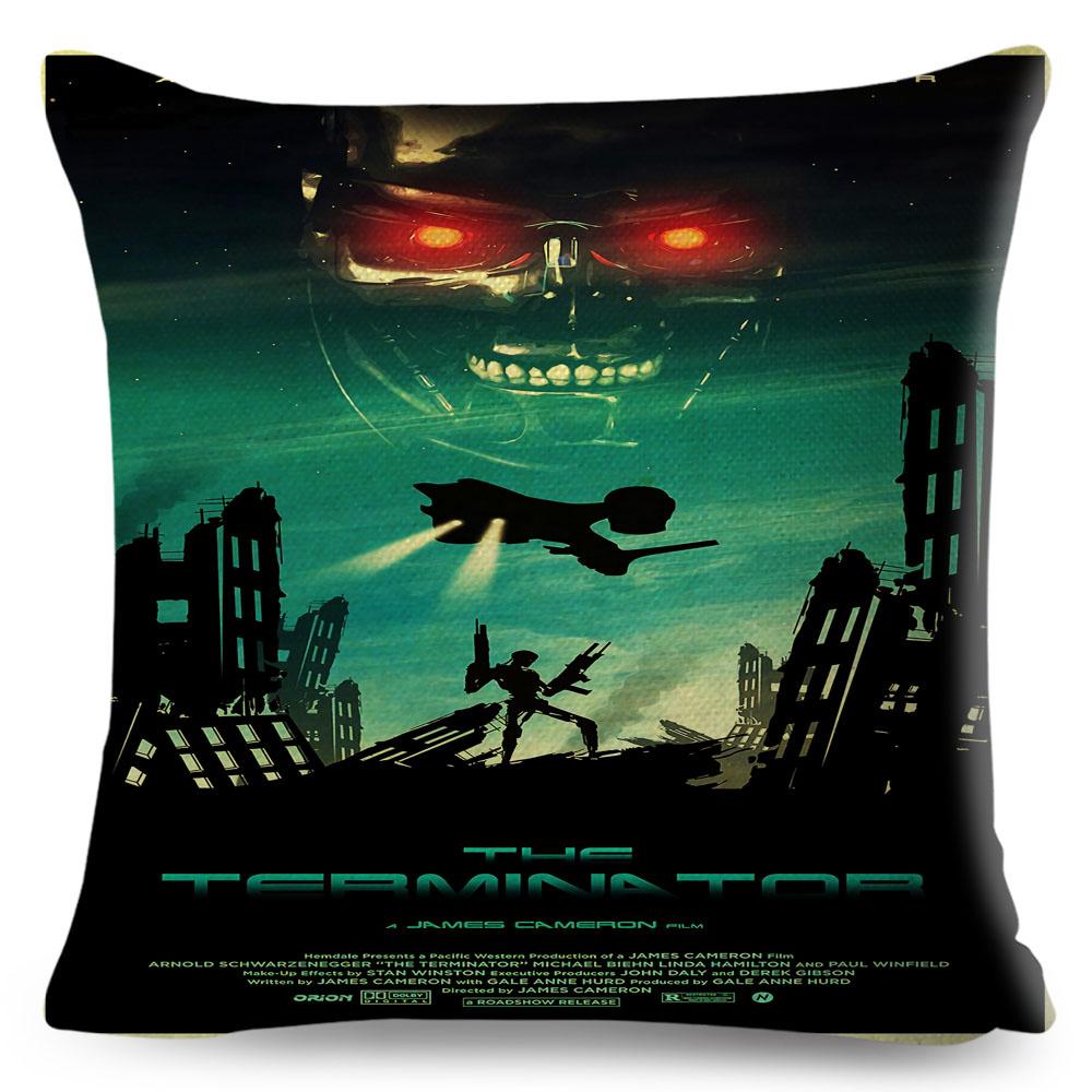 Терминатор T Cushion Чехол Декор Классический Фильм Робот Воин Наволочка Полиэстер Наволочка для Дивана Дома Автомобиля xсм 40x40cm