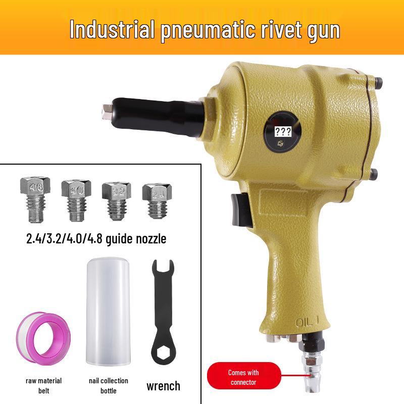 Pneumatic Aluminum Rivet Gun, Pistol-Type Self-Priming Riveting Tool