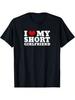 I Love My Short Girlfriend T-Shirt Gifts For Teens Boys Men Family YYQ 180g