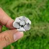 Natural Rainbow Moonstone Daughter Stackable Flower Ring Jewelry Sterling Silver