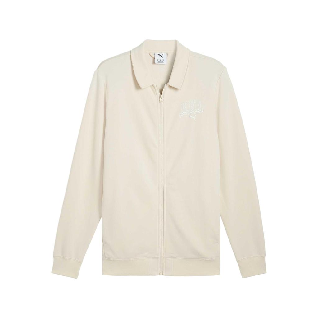 Puma Comfortable Solid Color Letter Logo Printed Casual Polo Long Sleeve Jacket Men Jacket Off-White 687602-87