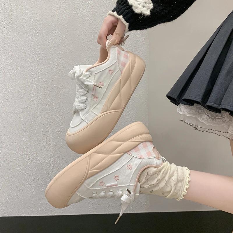 Thick Soled White Shoes Women  New Popular Flat Bottomed Board Shoes Versatile Ins Niche Shoes Casual