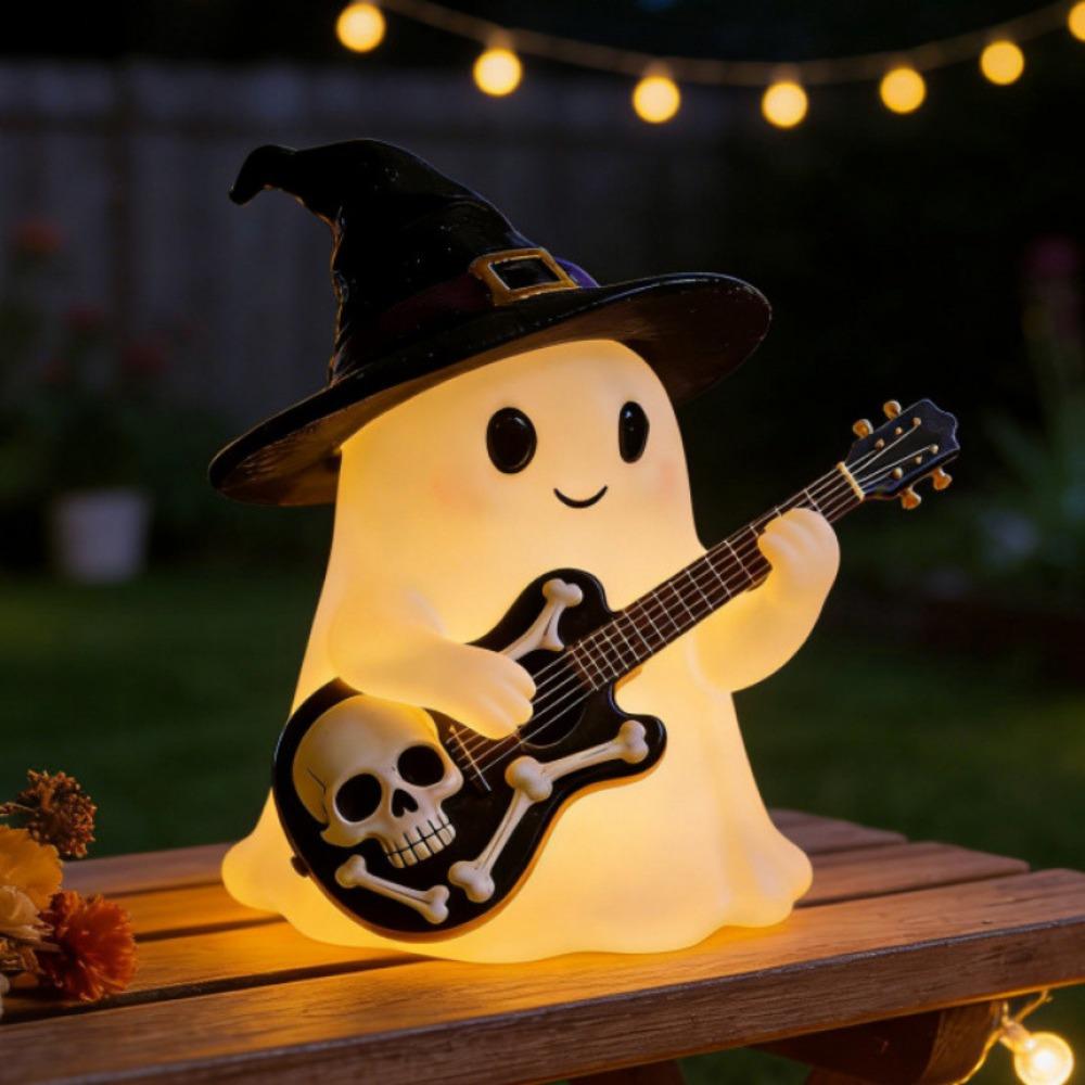 Resin Ghost Night Light USB Powered Spooky Ghost Figurine Witch Desktop Figurine  Bookshelf