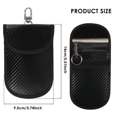 2PCS/Set Key Fob Protector Signal Blocking Key Fob Pouch with Pockets Portable Signal RFID Blocker Bag EMF Blocking Mini Key Fob