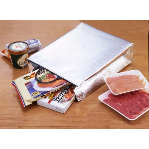 Towa Sangyo Lunch Bag, Lunch Drawstring Bag, Lunch Belt, Silver, Large, Antibacterial Aluminum Cooler Bag with Gusset