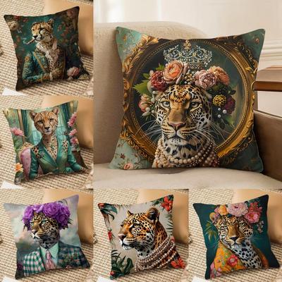 European Fashion Leopard Cushion Cover Silky Short Plush Invisible Zipper Dustproof Sofa Pillow Case For Home Decor