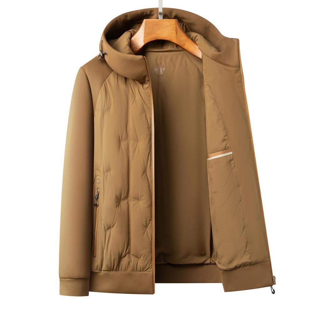 Daunenjacke Herren Kapuze Splicing Herbst Daunenjacke