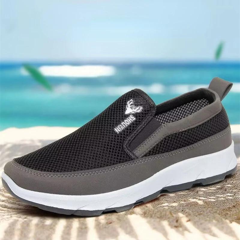 Summer Men Shoes Fashion Mesh Lightweight Breathable Sneakers Men Soft Sole Anti-Slip Casual Shoes for Men Zapatos De Hombre