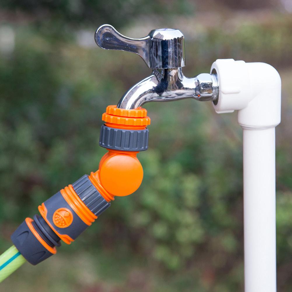 20/25/32mm 180° Plastic Garden Hose Connector Click-lock Quick Connect Threaded Faucet Adapter for Watering Irrigation Tools
