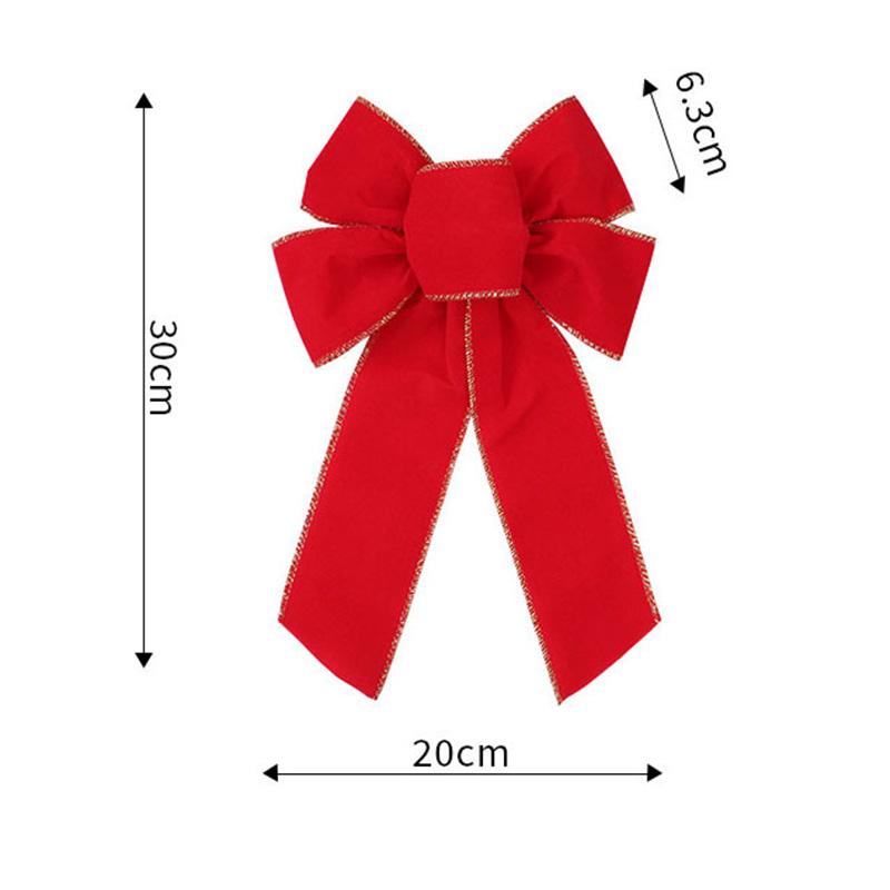 Handgemachte Weihnachten Rote Samtschleife Multi-Ohr Weinrote Samt Weihnachtsdekoration Weihnachtsbaumschleife Neujahrsdekorationen Geschenke