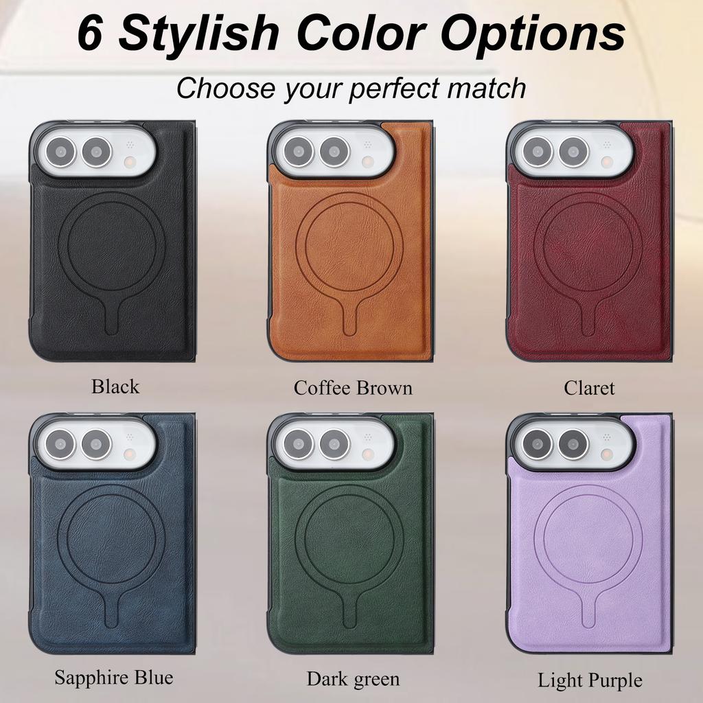 Luxury Business Magnetic Leather Phone Case for iPhone Ultra for Magsafe Shockproof Wear Resistant Comfortable Grip SlimCover