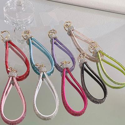 Cell Phone Wrist Lanyard Rhinestone Key Chain Bracelet Reinforced Mobile Phone Charm Strap for iPhone Pro Samsung Xiaomi