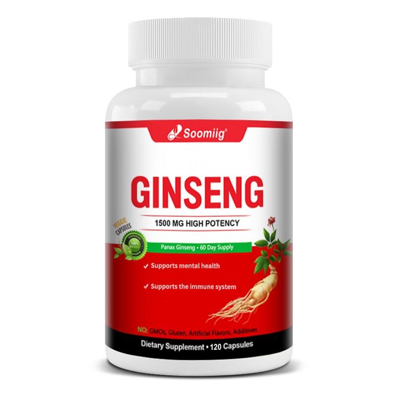 Soomiig Korean Red Panax Ginseng Capsules, High Potency, Authentic Korean Red Ginseng Root, 120 Caps