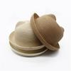 Cute Baby Solid Color Hat With Ears Summer Straw Hat Children Beach Sun Hats