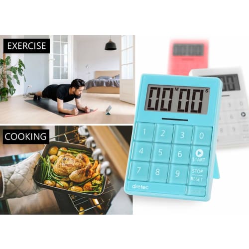 dretec Digital Cubic Timer with Sound and Light, Silent Function, White