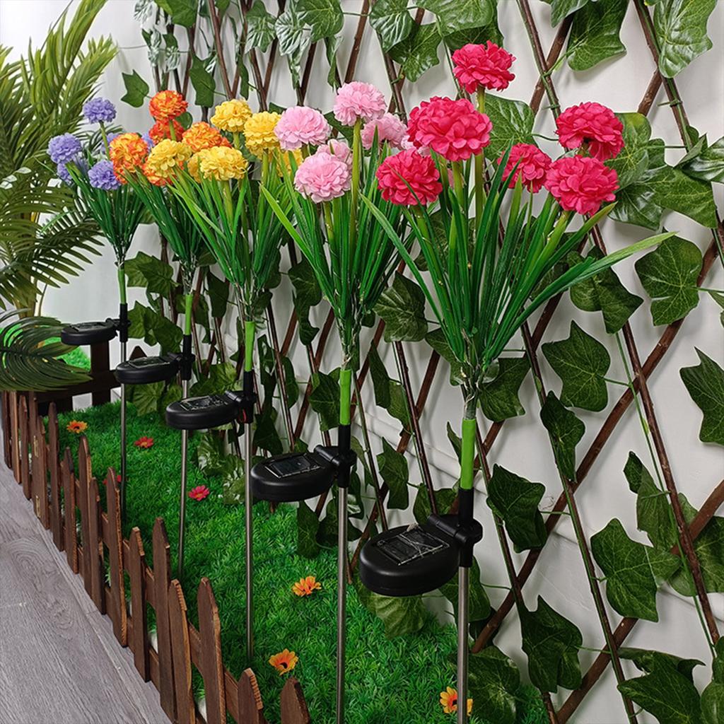 Solar Garden Lights 7 Heads Solar Simulation Flower Lamp Outdoor LED Stake Ground Lamp for Patio