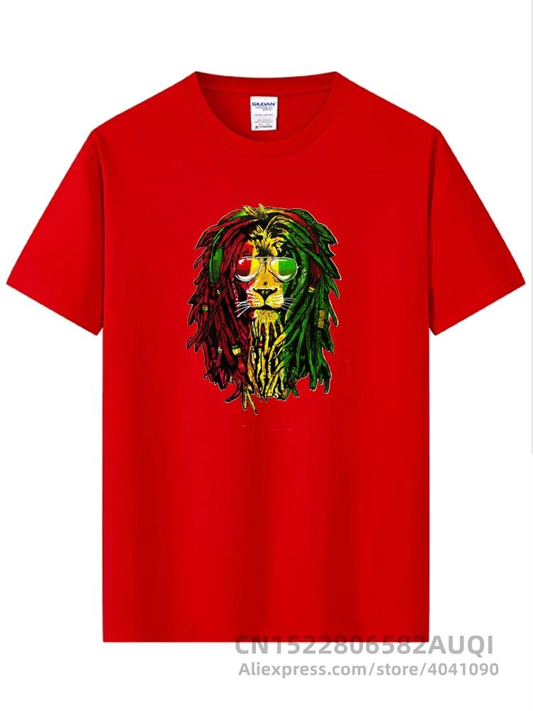 T-shirt High Quality 100% Cotton Funny Lion Print T Shirt Casual Loose Short Sleeve Tshirt O-neck T-shirt Tee