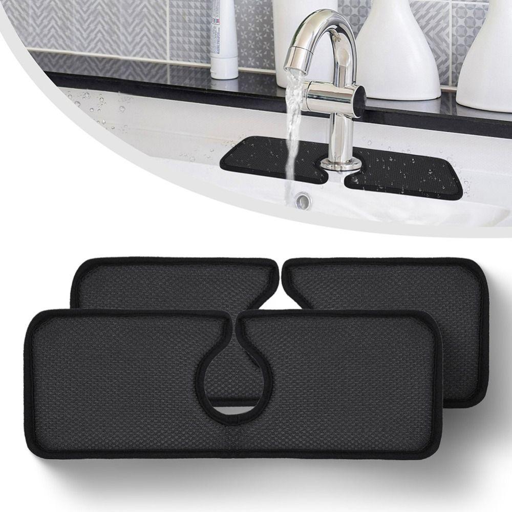 Wraparound Design Faucet Splash Catcher Microfiber Sink Splash Guard Faucet Catcher  Bathroom Use
