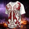 Men's V-Neck Halloween Printed T-Shirt for Casual Daily Wear