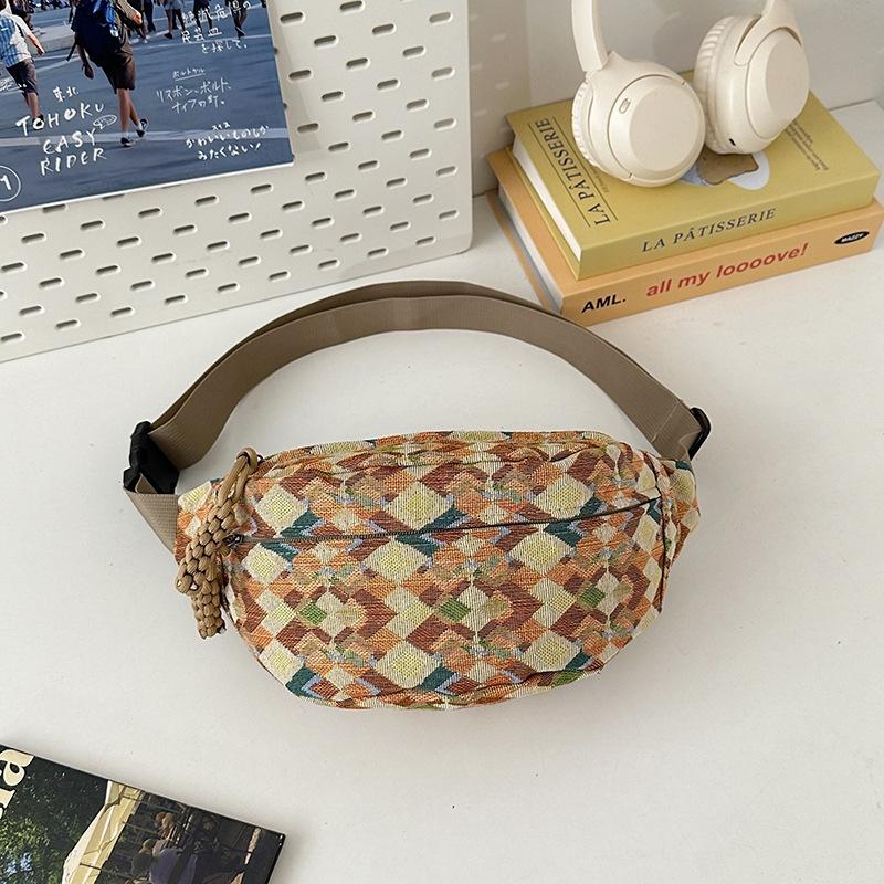 

2025 new Japanese Harajuku large-capacity fanny pack breast bag women s ins versatile dark retro bag going out sloping shoulder bag хаки