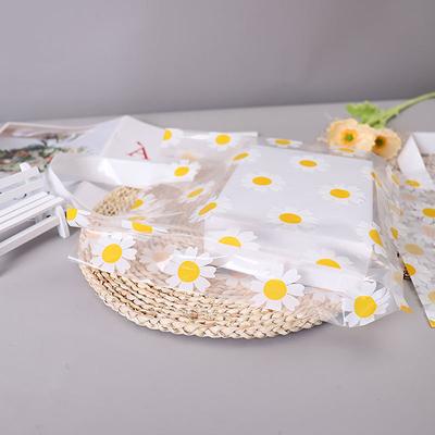 5/10 Stück Geschenktaschen mit gedruckter Gänseblümchen Transparente Tragetasche Tragbare Tasche Mode Verpackung Einkaufen Lässige Handtasche Wasserdichte Tasche